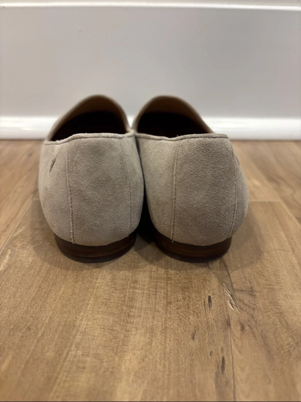 Vionic Suede Taupe Pointed Toe Flat Loafer